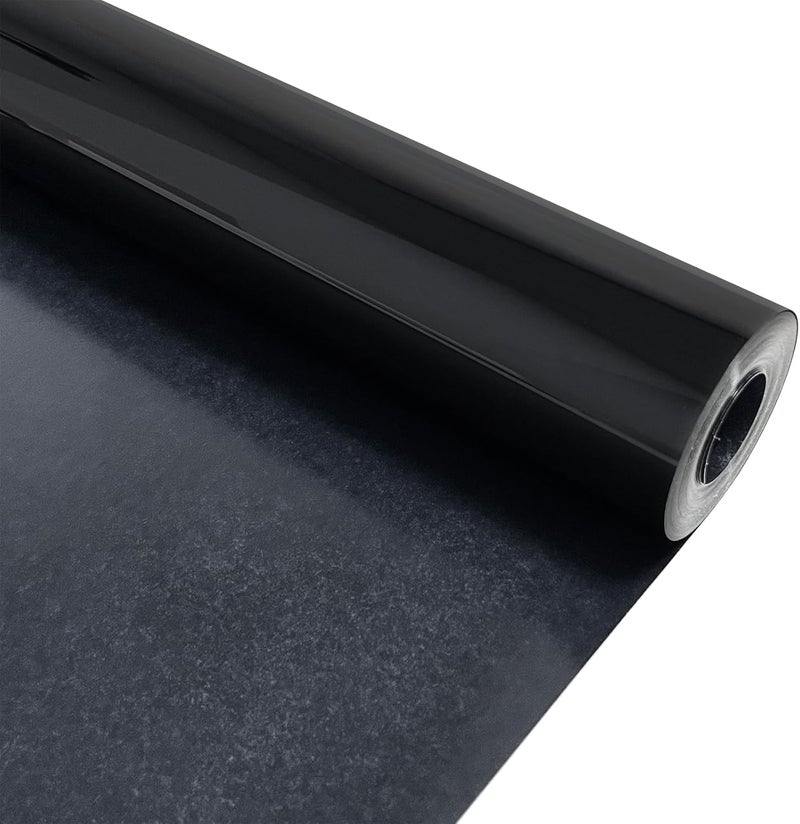 MerryMade Black Heat Transfer Vinyl HTV Roll Matte PU 12" x 15 ft. | Easy to Cut, Weed & Transfer, Black Iron On Vinyl for Cricut, Silhouette Cameo & Other Craft Cutter Cutting Machine - Image 1